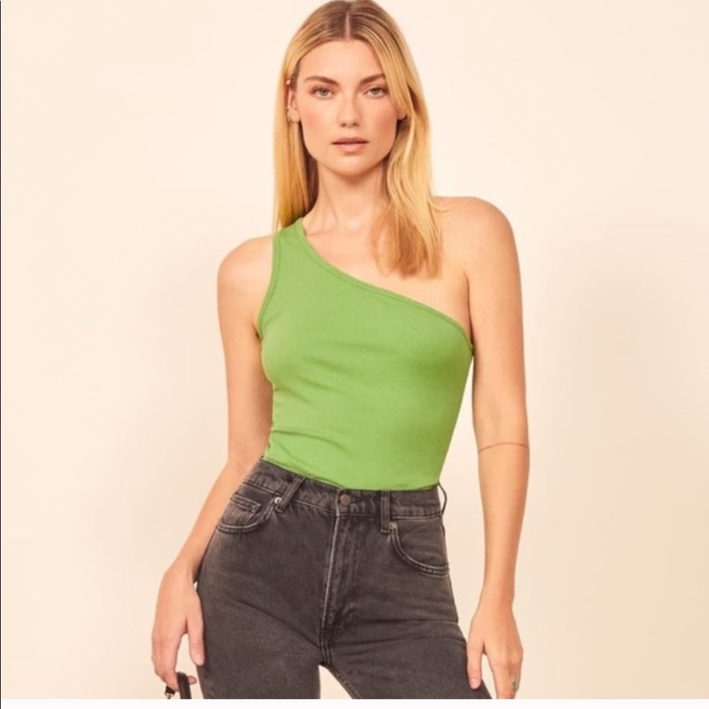 Reformation Mojave One-Shoulder Cotton Top